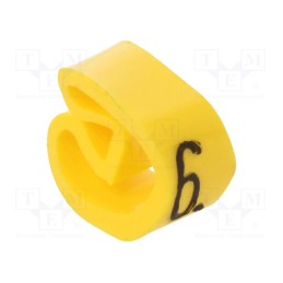 100 pcs x WEIDMu00dcLLER - CLI C 2-4 GE/SW 6 MP - Markers, Marking: 6, 4÷10mm, PVC, yellow, -30÷80°C, leaded, CLI C