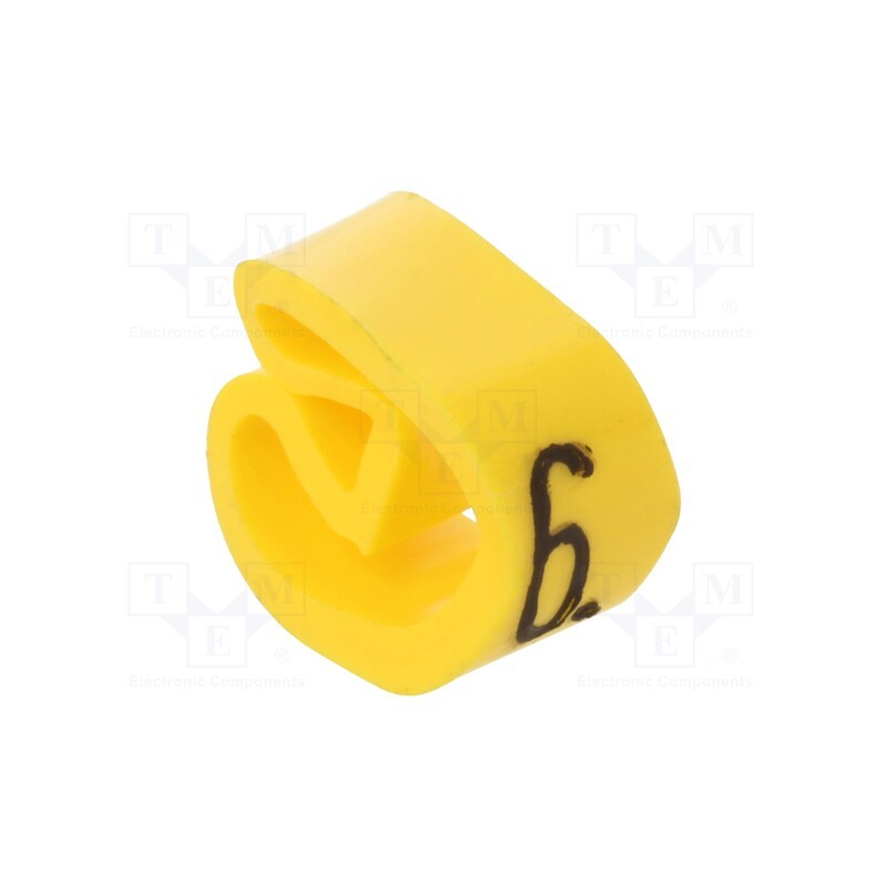 100 pcs x WEIDMu00dcLLER - CLI C 2-4 GE/SW 6 MP - Markers, Marking: 6, 4÷10mm, PVC, yellow, -30÷80°C, leaded, CLI C