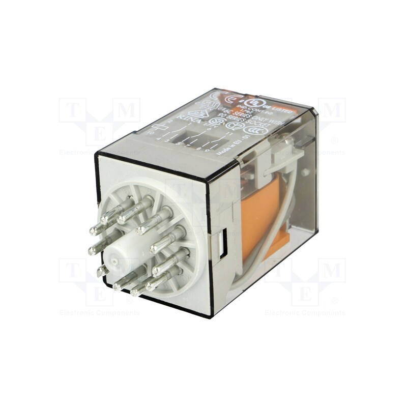 1 pcs x FINDER - 60.13.8.400.0040 - Relay: electromagnetic, 3PDT, Ucoil: 400VAC, Icontacts max: 10A