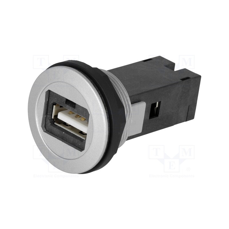 1 pcs x HARTING - 9454521901 - USB socket, 22mm, har-port, -25÷70°C, Ø22.3mm, IP20, silver