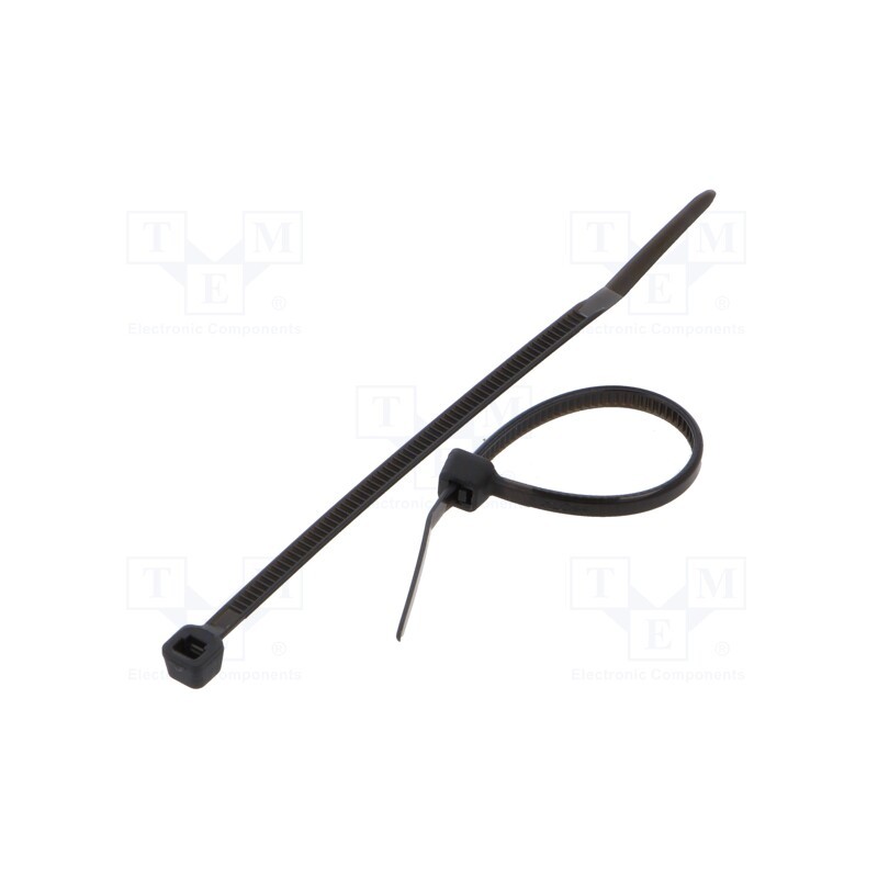 100 pcs x FIX&FASTEN - FIX-S-2.5X80/BK - Cable tie, L: 80mm, W: 2.5mm, polyamide, 80N, black, Ømax: 16mm