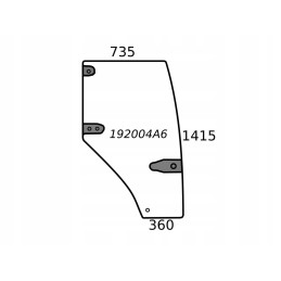 Right door glass case mx 192004a6