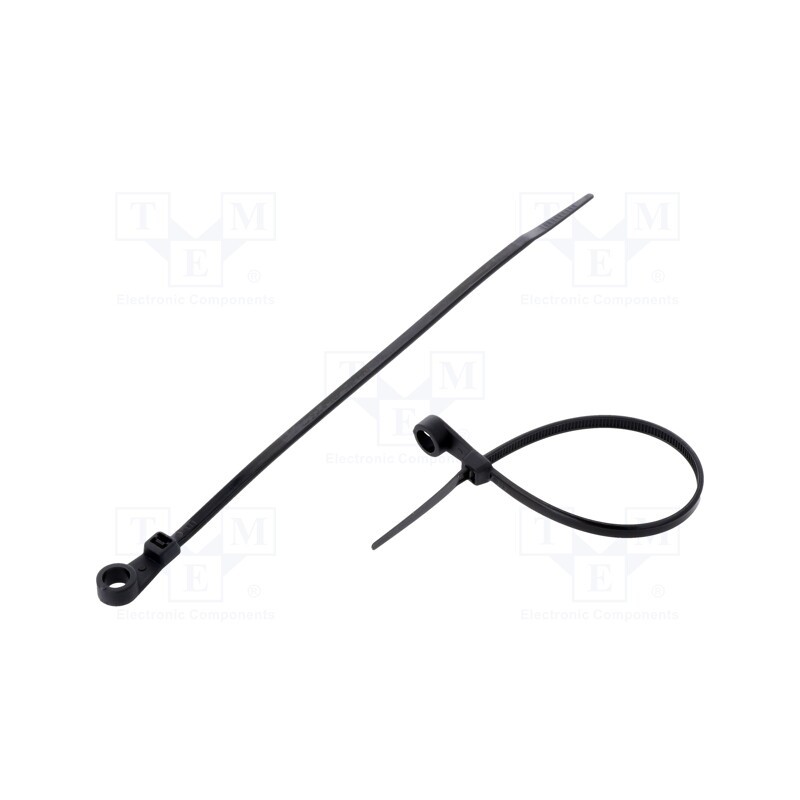 100 pcs x FIX&FASTEN - FIX-M-3.6X170/BK - Cable tie, with a hole for screw mounting, L: 170mm, W: 3.6mm