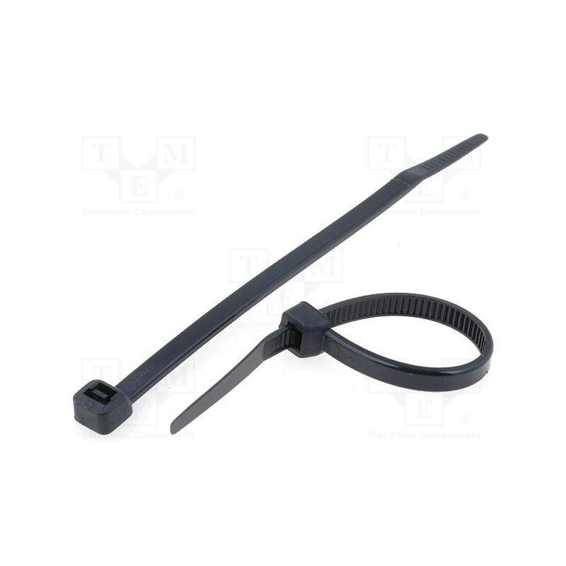 100 pcs x KSS WIRING - CVR165BK - Cable tie, L: 165mm, W: 2.5mm, polyamide, 78.5N, black, Ømax: 43mm