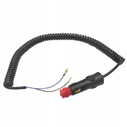 Spiral cable with cigarette lighter plug, 2 m long