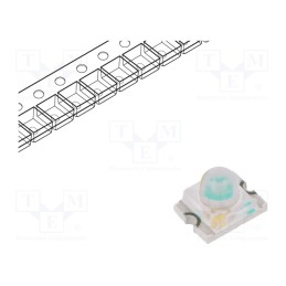 2 pcs x KINGBRIGHT ELECTRONIC - KPD-3224QBC-D - LED, SMD, 1209, blue, 500÷900mcd, 3.2x2.4x2.4mm, 20°, 3.3÷4V, 20mA