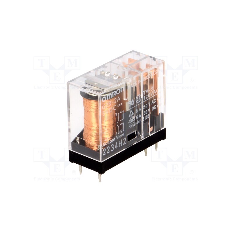 1 pcs x OMRON OCB - G2R-2A 5VDC - Relay: electromagnetic, DPST-NO, Ucoil: 5VDC, Icontacts max: 5A