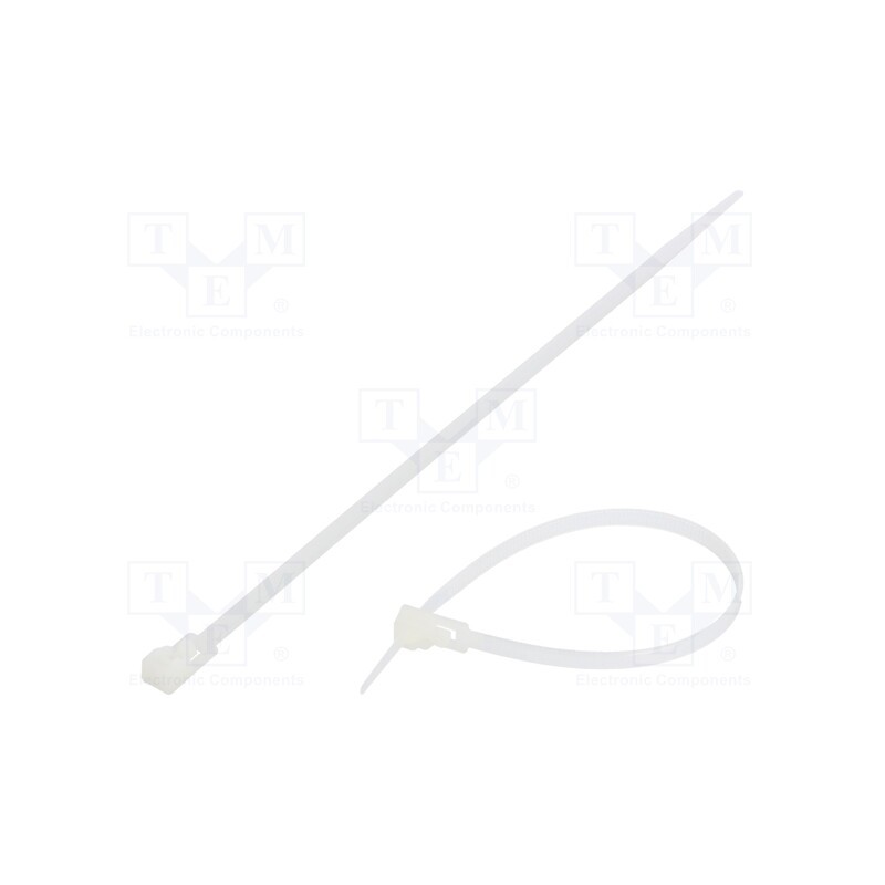 100 pcs x FIX&FASTEN - FIX-TR-4.8X200/N - Cable tie, multi use, L: 200mm, W: 4.8mm, polyamide, 222N, natural