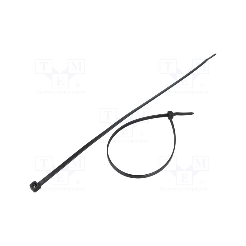 100 pcs x FIX&FASTEN - FIX-S-4.8X280T/BK - Cable tie, L: 280mm, W: 4.8mm, polyamide, 333N, black, Ømax: 76mm