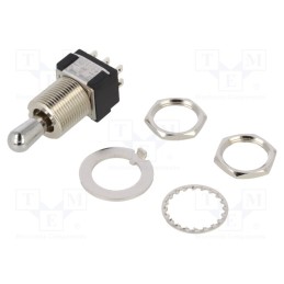 1 pcs x KNITTER-SWITCH - MTG 206 PA - Switch: toggle, Pos: 3, DPDT, ON-ON-ON, 6A/125VAC, 6A/6VDC, 20mΩ