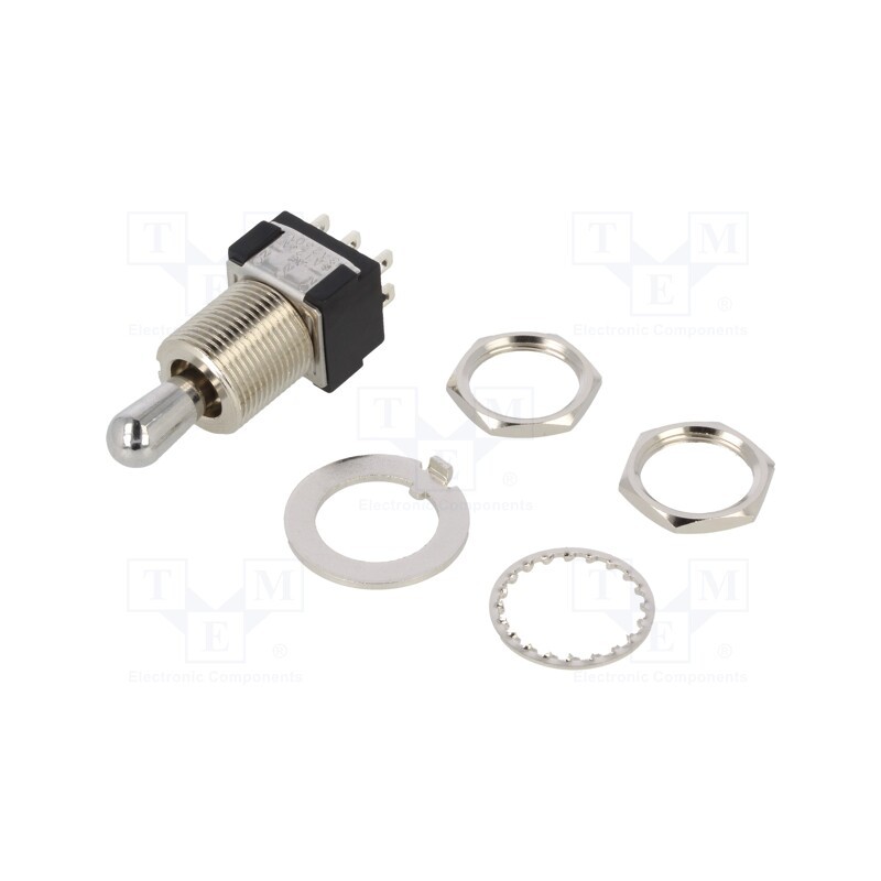 1 pcs x KNITTER-SWITCH - MTG 206 PA - Switch: toggle, Pos: 3, DPDT, ON-ON-ON, 6A/125VAC, 6A/6VDC, 20mΩ