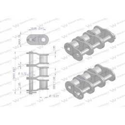 Chain ring p12b 3 r3 3 4 warynski sprz