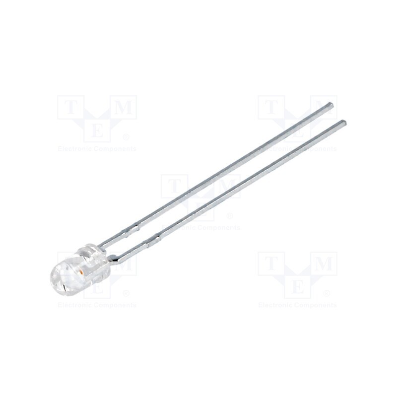 2 pcs x BROADCOM (AVAGO) - HLMP-1340 - LED, 3mm, red, 35.2÷55mcd, 45°, Front: convex, 1.5÷2.6V