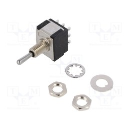 1 pcs x KNITTER-SWITCH - MTA 306 H - Switch: toggle, Pos: 3, 3PDT, (ON)-OFF-ON, 6A/125VAC, 6A/6VDC, 20mΩ
