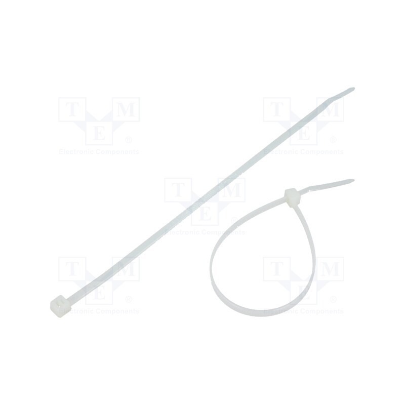 100 pcs x FIX&FASTEN - FIX-S-3.6X180/N - Cable tie, L: 180mm, W: 3.6mm, polyamide, 177N, natural, Ømax: 42mm