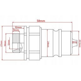 Quick connector euro plug m18 blue handle 1 2