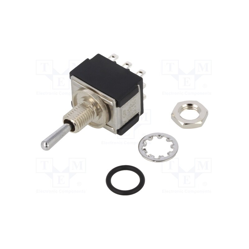 1 pcs x KNITTER-SWITCH - MTE 306 E - Switch: toggle, Pos: 3, 3PDT, ON-OFF-ON, 6A/125VAC, 6A/6VDC, 20mΩ