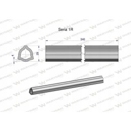 PTO shaft inner pipe, series 1r 29x4 mm 340 mm