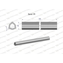 PTO shaft inner pipe, series 1r 29x4 mm 340 mm