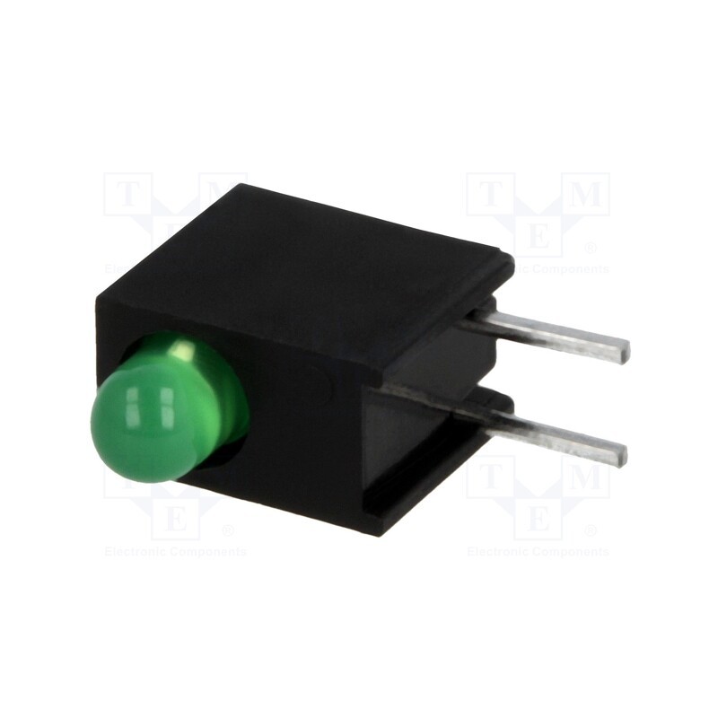 2 pcs x KINGBRIGHT ELECTRONIC - L-7104EW/1GD - LED, in housing, green, 3mm, No.of diodes: 1, 20mA, 40°, 2.2÷2.5V