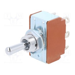 1 pcs x NKK SWITCHES - S339 - Switch: toggle, Pos: 3, DP3T, ON-OFF-(ON), 6A/250VAC, 20A/30VDC