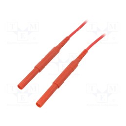 1 pcs x SCHu00dcTZINGER - HSPL 8568 / AWG16 / 50 / RT - Test lead, 6kVDC, 6kVAC, 16A, banana plug 4mm,both sides, red