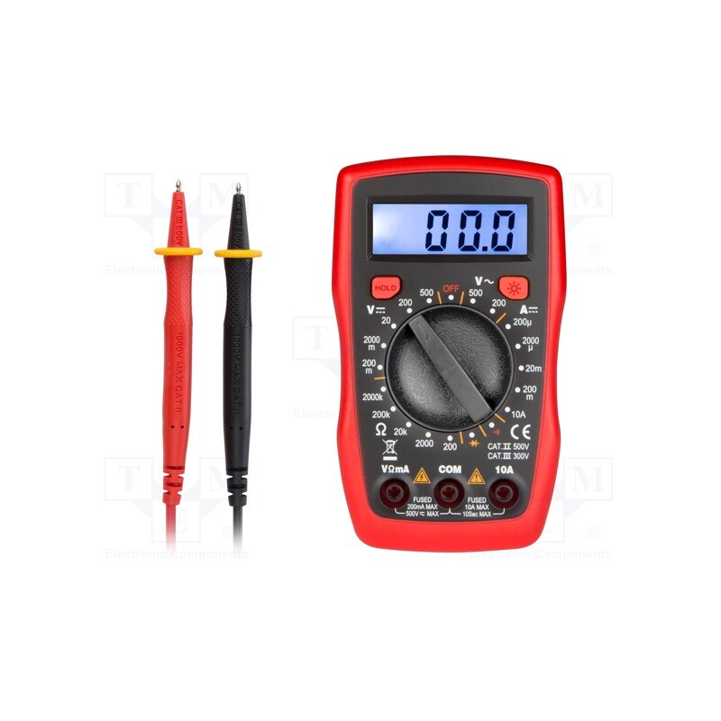 1 pcs x VELLEMAN - DVM841 - Digital multimeter, LCD, 3,5 digit (1999), VAC: 0÷200V,500V