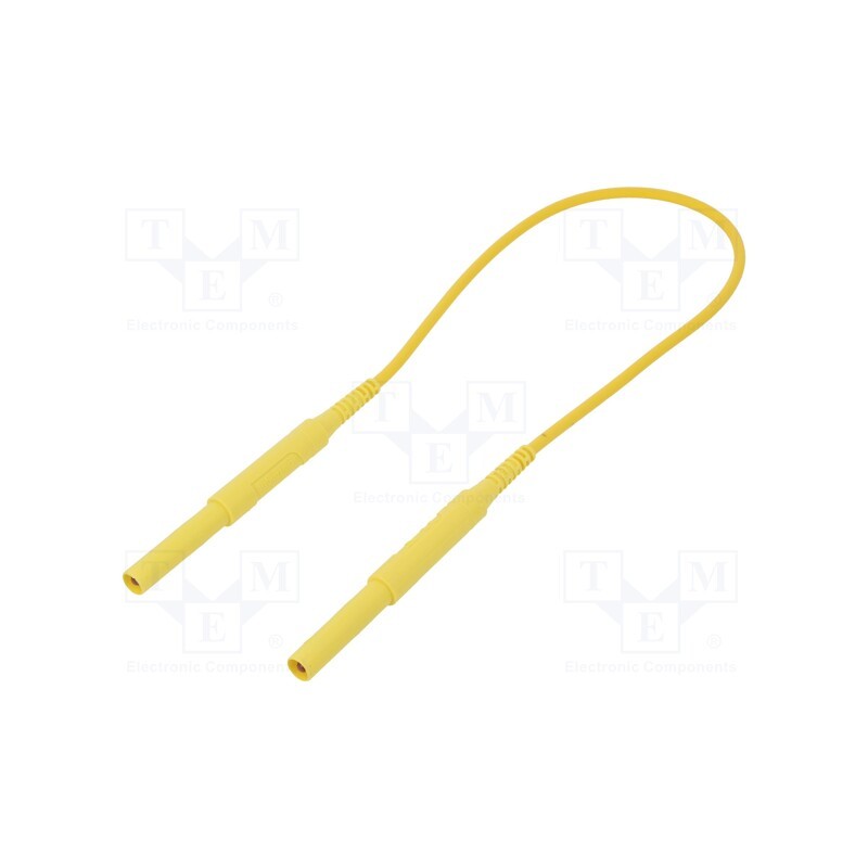 1 pcs x SCHu00dcTZINGER - HSPL 8568 / AWG16 / 50 / GE - Test lead, 6kVDC, 6kVAC, 16A, banana plug 4mm,both sides, yellow