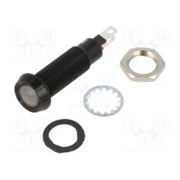 1 pcs x MARL - 677-501-23 - Indicator: LED, flat, red, 24÷28VDC, Ø8.1mm, IP67, ØLED: 7mm