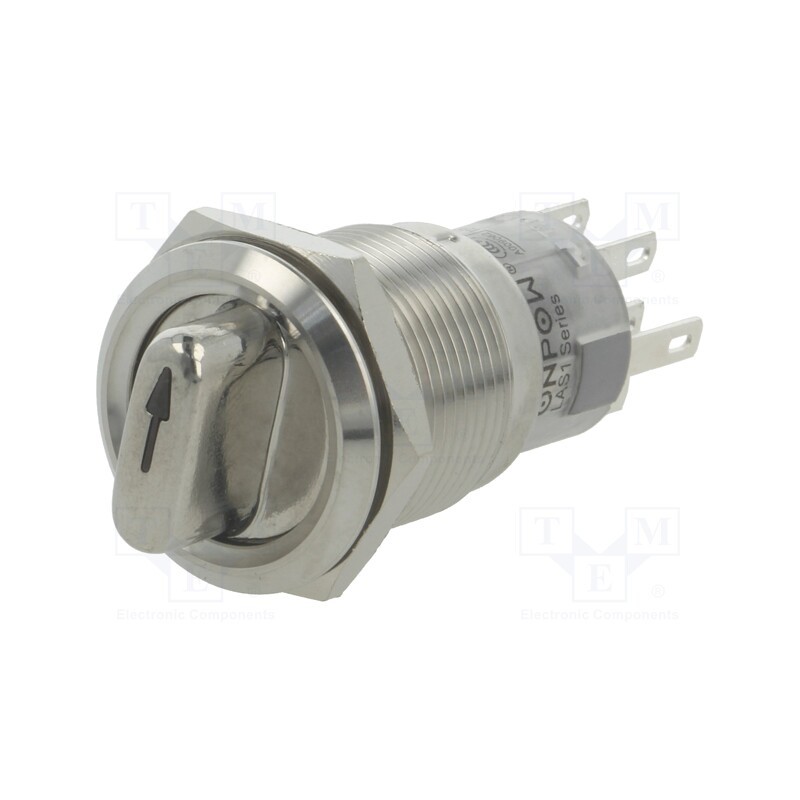 1 pcs x ONPOW - LAS1-AGQ-22X/31/R/12V/S - Switch: rotary, Pos: 3, DP4T, 0.5A/220VAC, 1A/24VDC, -20÷55°C, 50mΩ