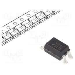 2 pcs x ONSEMI - FOD817CS - Optocoupler, SMD, Ch: 1, OUT: transistor, Uinsul: 5kV, Uce: 70V, SO4