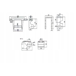 Lower hinge for the trailer side, diameter 21