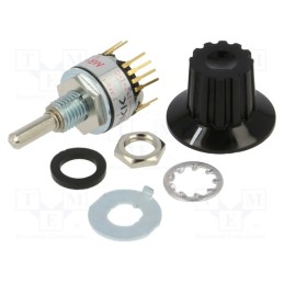 1 pcs x NKK SWITCHES - MRK206-A - Switch: rotary, Pos: 6, 0.1A/28VAC, 0.1A/28VDC, Poles number: 2