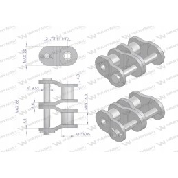 Industrial chain link p20ah 2 ansi a 100h