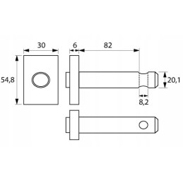 Vlk7018 hanger pin 20 1 x 82 mm