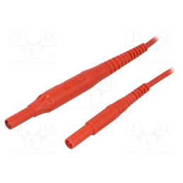 1 pcs x SCHu00dcTZINGER - MSFK B441 / 1 / 200 / RT - Test lead, 8A, banana plug 4mm,both sides, Len: 2m, red