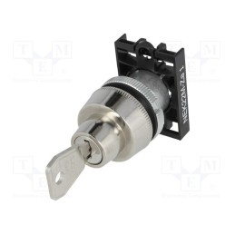 1 pcs x PROMET - NEK22M-ZA1 - Switch: rotary with key, 22mm, Stabl.pos: 2, grey, IP40, prominent