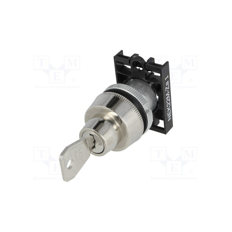 1 pcs x PROMET - NEK22M-ZA1 - Switch: rotary with key, 22mm, Stabl.pos: 2, grey, IP40, prominent