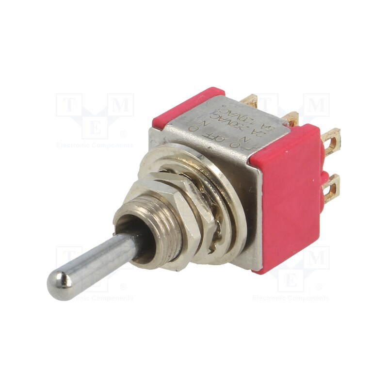 1 pcs x C&K - 7203SYZQE - Switch: toggle, Pos: 3, DP3T, ON-OFF-ON, 2A/250VAC, 5A/28VDC, IP40