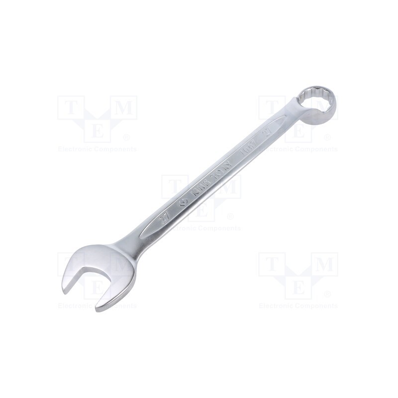 1 pcs x KING TONY - 1067-27 - Wrench, bent,combination spanner, 27mm, Chrom-vanadium steel