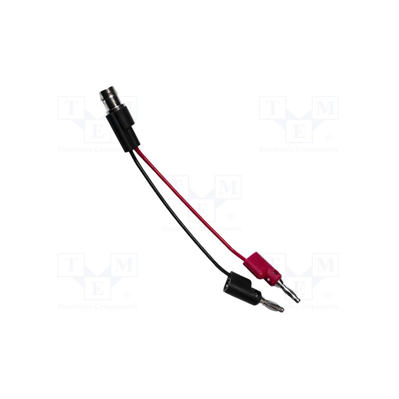 1 pcs x MUELLER ELECTRIC - BU-5220-A-4-0 - Test lead, BNC socket,banana plug 4mm x2, Urated: 300V, Len: 0.1m