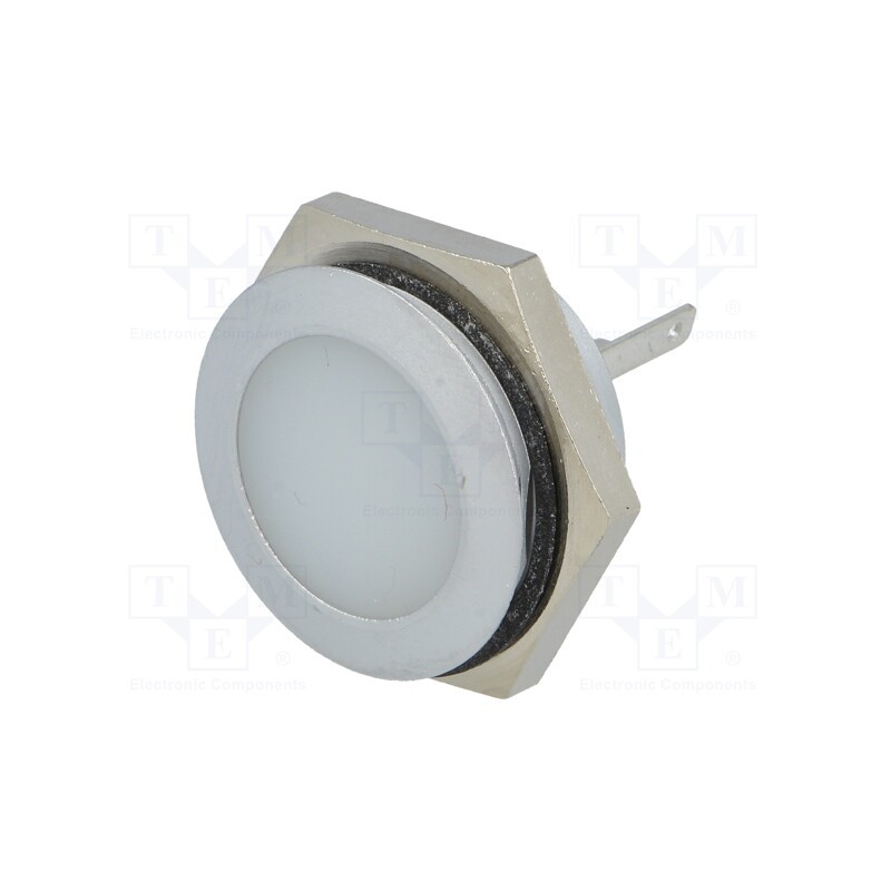 1 pcs x SIGNAL-CONSTRUCT - SMFL22612 - Indicator: LED, flat, white, 12÷14VDC, Ø22mm, IP67, metal, ØLED: 20mm
