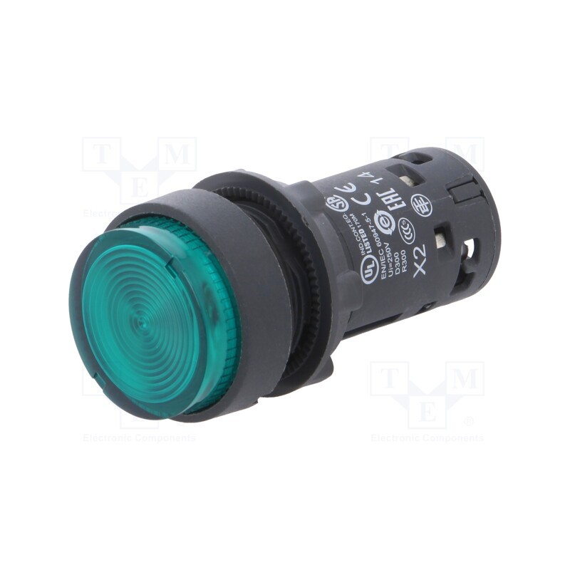 1 pcs x SCHNEIDER ELECTRIC - XB7NW33M1 - Switch: push-button, 22mm, Stabl.pos: 1, NO, green, LED, 230V, IP65