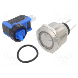 1 pcs x ONPOW - LCA25-11ZE/B/12V/S - Switch: vandal resistant, Pos: 2, SPST NC + NO, 300mA/250VDC, IP65