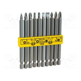 1 set x C.K - T4525 - Kit: screwdriver bits, Phillips,Pozidriv®,slot,Torx®, 100mm