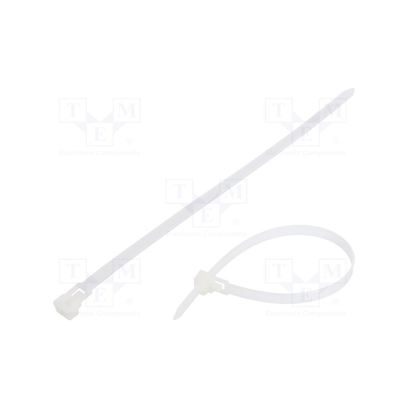 100 pcs x FIX&FASTEN - FIX-TR-7.6X250/N - Cable tie, multi use, L: 250mm, W: 7.6mm, polyamide, 222N, natural