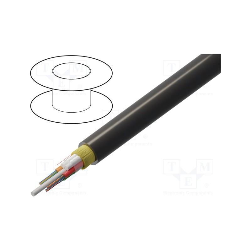 100 m x FIBRAIN - AERO-AS04-012-D-0X1201CBKTT - Wire: fiber-optic, AERO AS04, Øcable: 10.1mm, Number of fibers: 12