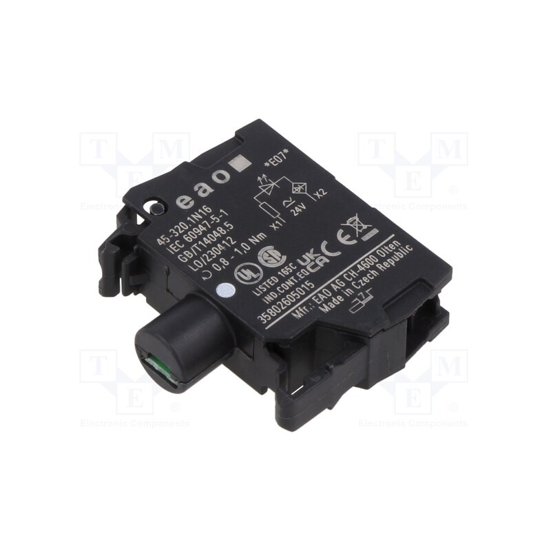 1 pcs x EAO - 45-320.1N16 - Illuminating unit, 22mm, 45, front fixing, 24VAC, white, 24VDC