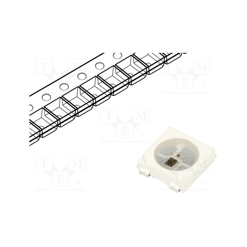 2 pcs x OPTOSUPPLY - OSTW5050C1A - Programmable LED, SMD, 5050,PLCC4, RGB, 5x5x1.5mm, 120°, -25÷80°C