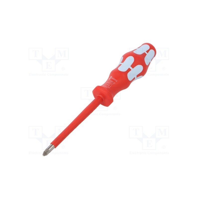 1 pcs x WERA - 5022741001 - Screwdriver, insulated, Pozidriv®, PZ2, Blade length: 100mm